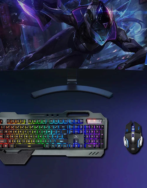 Load image into Gallery viewer, Wireless Gaming Keyboard and Mouse,Rgb Backlit Rechargeable Mouse,Removable Hand Rest for PC Gamer
