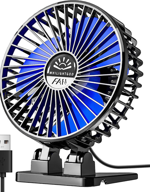 Load image into Gallery viewer, Desk Fan, USB Fan for Desk, Mini Desk Fan, 3 Speed Rotation Strong Wind, Protable Small Desktop Cooling Fan, Quite Mini Personal Fan for Home Office Table Bedroom Travel Curise(Black Blue)
