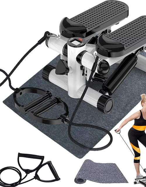 Load image into Gallery viewer, Mini Stepper with LCD, Stepper Stair Exercise Equipment with Resistance Bands&amp; Calories Count,Steppers for Full Body Workout, Black
