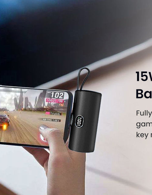 Load image into Gallery viewer, Portable Power Bank, Emergency Phone Charger External Battery Pack FAST CHARGING Power Bank Power Pod, 5000MAH Wireless Portable Phone Charger for Iphone 11/12/13/14 Pro, Black
